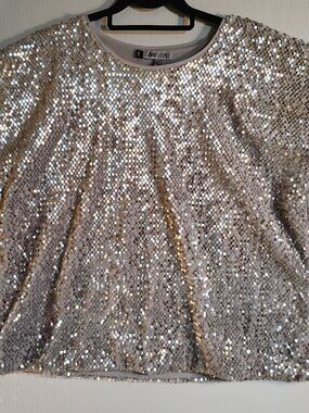 Jennifer Lopez (JLO) silver sequin top Size XL